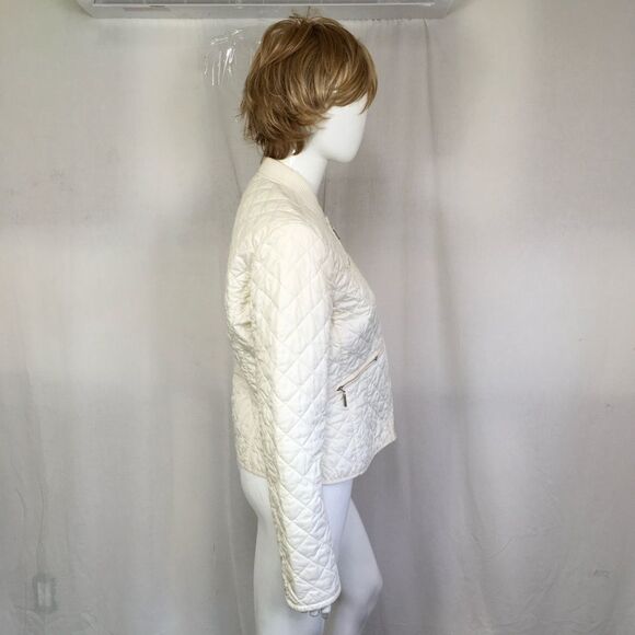 Ralph Lauren Polo Jeans Women's Cream 4 Pocket Full Zip Quilted Jacket Size XL - Picture 3 of 17